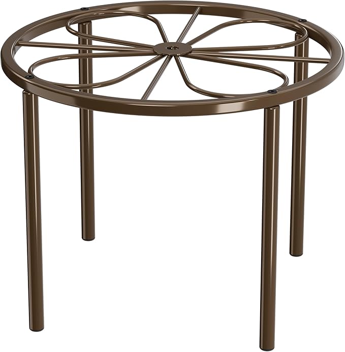 Brown Plant Stand Plant Riser - 10.24'' Metal Flower Stand for Garden Home, Anti-rust Plant Holder for Multiple Plant Indoor or Outdoor.
