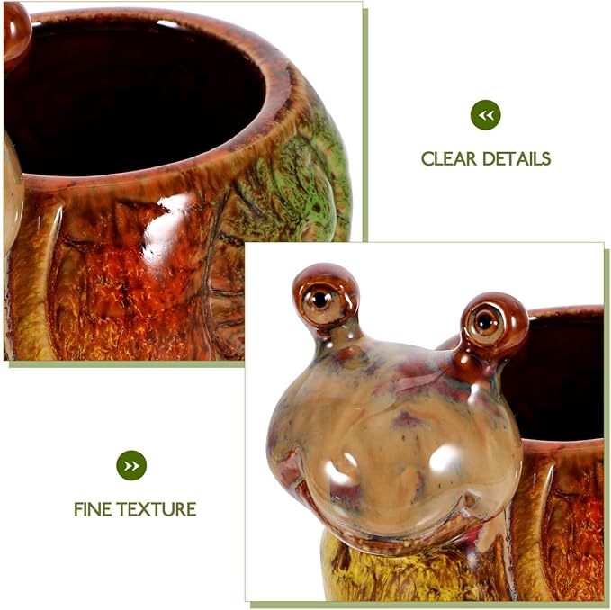 Snail Flowerpot Decorative Resin Planter 5.90X5.11X3.34In Indoor Outdoor Succulent Pot for Home Garden Balcony Tabletop Decor