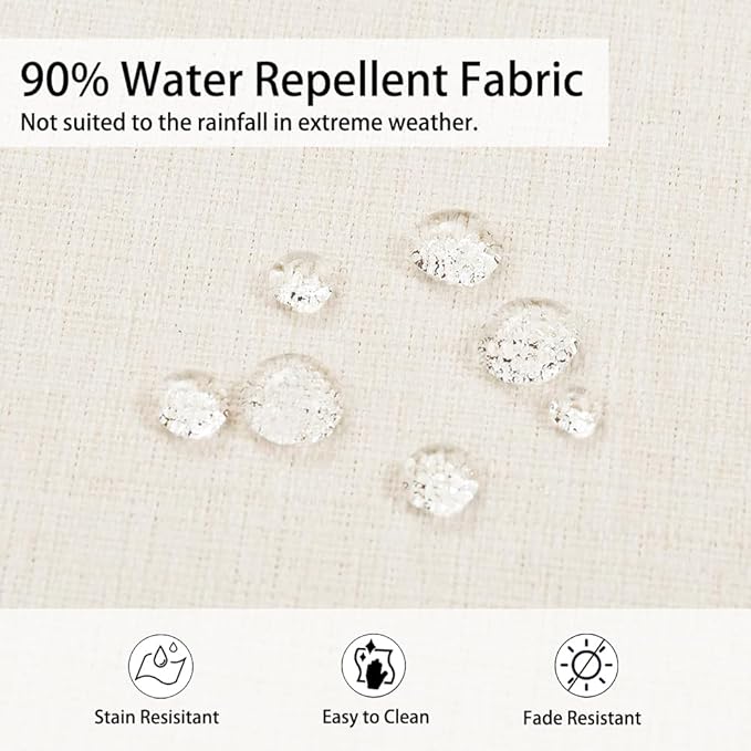 Magpie Fabrics 17"x16"x2" U-Shape Chair Cushions with Ties 4 Count, Outdoor Indoor Waterproof All Weather Seat Pads Decoration for Patio Garden Dining Office - Cream Beige
