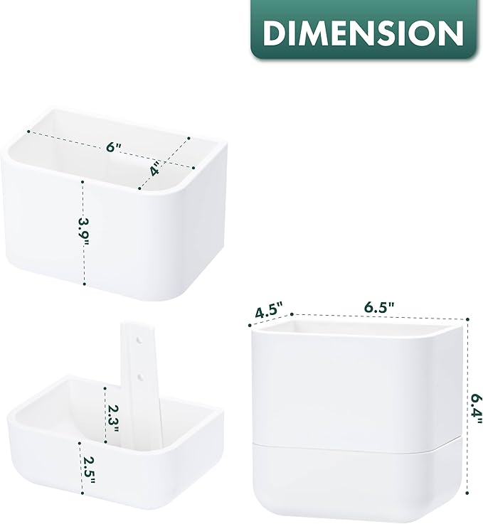 Phoenix Vine 6.5-Inch Wall Mounted Self-Watering Planter Pot for Indoor Houseplants and Herbs | Modern Hanging Planter for Window Sills, Bathroom Walls, Home & Office Décor, White, Set of 2, 01-WP-W-2