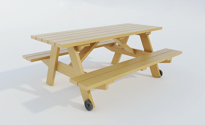 Picnic Table with Benches Plans - Build Your Own Outdoor Patio Garden Furniture