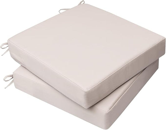 AAAAAcessories Outdoor Seat Cushions for Chairs, Waterproof, Fade-Resistant, 19" x 19" x 3", Patio Furniture Replacement Cushions, Set of 2, Sandstone Beige
