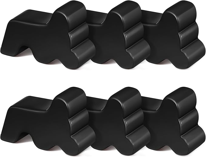 Kigeli 6 Pcs Resin Garden Pot Feet for Outdoor Planters 3 Inch Long 1.5 Inch Tall Flower Handmade Elevator Plant Feet Frost Proof Lifter for 14-20 in Pot(Black,Classic)