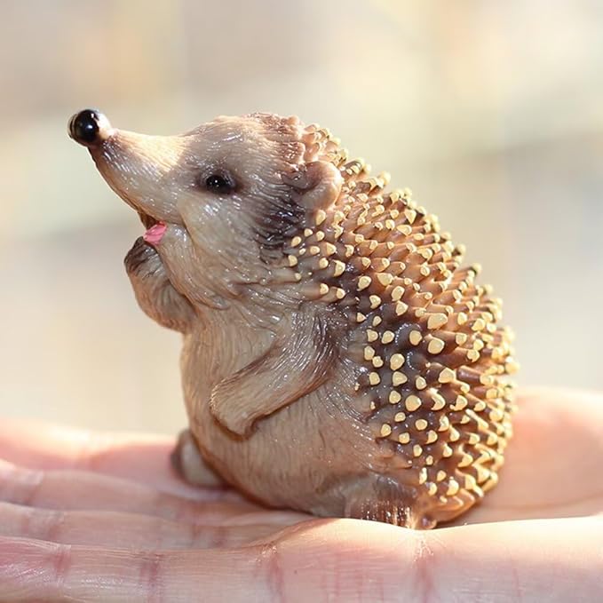 1PCS Miniature Hedgehog Figurines Simulated Hedgehog Statue Adorable Garden Hedgehog Statue Decoration Lively Animal Sculpture Hedgehog Ornaments for Home Patio Lawn Outdoor A