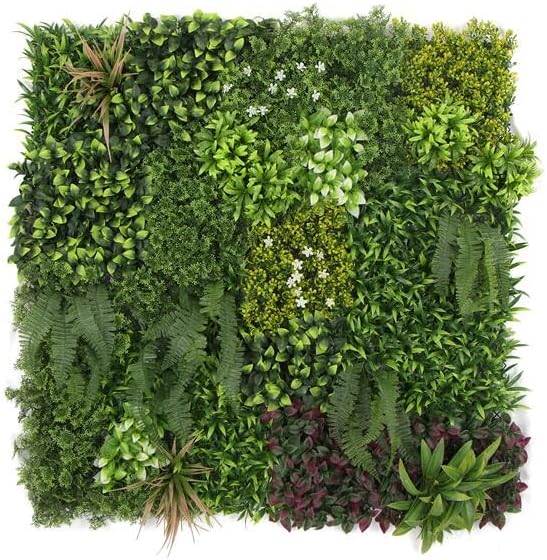 ULAND Artificial Topiary Hedges Panels, Ivy Fence Mat,Verticial Garden Privacy Fence Screen Greenery Wall Backdrop Decor, Garden Privacy Screen Fence（L07801H） 40x40‘’