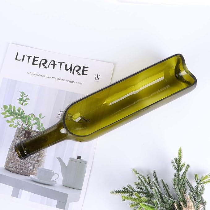 Wine Bottle Cutting pots, Succulent Planter,Flower Pot,Glass Candle Holder,Fruit Salad Tray Table Decoration Glass Art Crafts for Bar Cafe Restaurant(1PCS-Green)