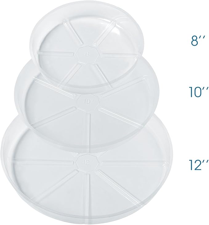 Idyllize 10 Pieces of 8 inch Clear Plastic Plant Saucer Drip Trays for pots (8")