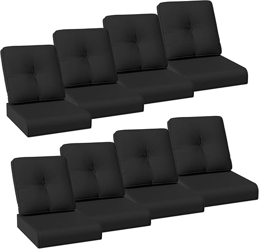 Joyside Outdoor Chair Cushions Set, 22x25/22x24 Inch Patio Furniture Deep Seat Cushions, Water Resistant & Thick Cushion, Outdoor Replacement Cushions for Seat and Sofa