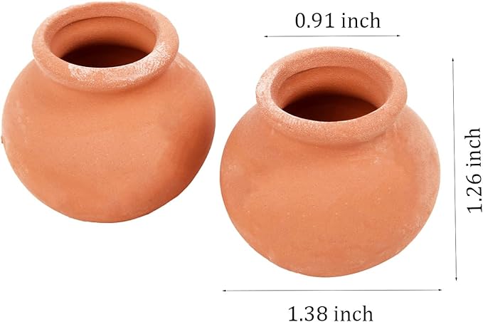 Hiawbon Miniature Tiny Clay Pots Pottery Planter Mini Flower Terra Cotta Pots for DIY Garden Plants and Office/Desktop/Windowsill Decoration,8 Pcs