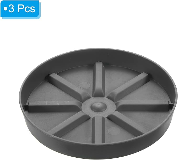 PATIKIL Plant Pot Saucers 9 Inch, 3 Pack Plastic Round Plant Pot Thicker Flower Drip Tray for Indoor Outdoor, Gray