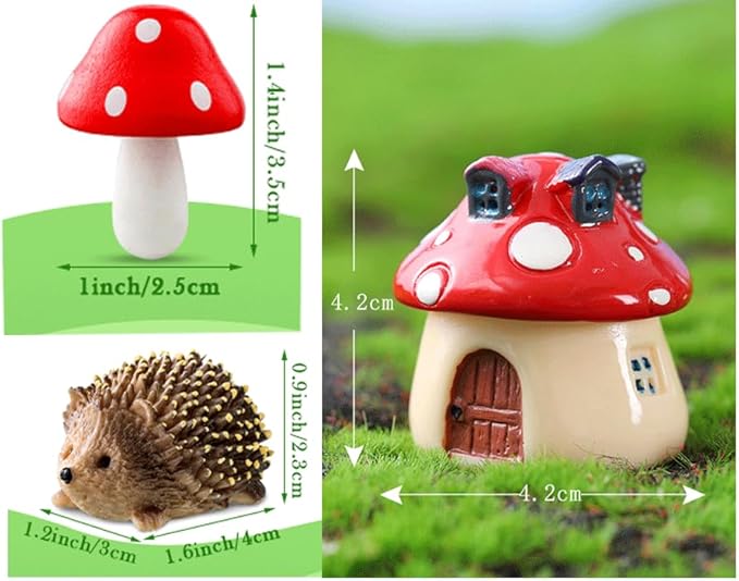 8 Pcs Mushroom Decor, Resin Fairy Garden Decorations for Indoor Outdoor, Terrarium Ornaments, Miniature House Plants Accessories