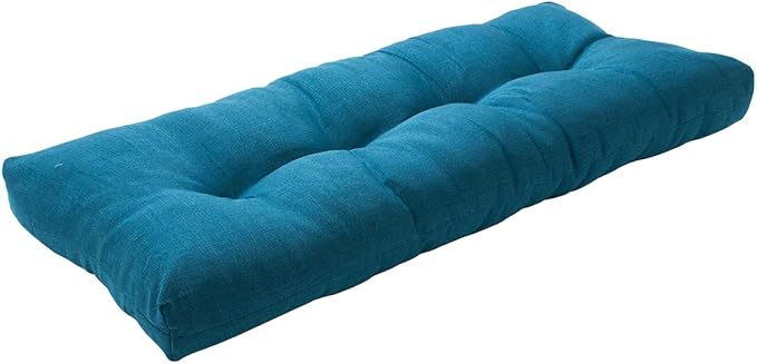 FUNHOME Outdoor Bench Cushion 42 x18 inch with Non-Slip Grips,Water Resistant Porch Swing Cushion,Bench Pillow Pads,Tufted Cushions for Patio Garden Furniture,42" Seat Cushions(Light Blue)