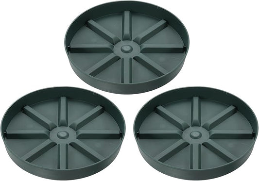 PATIKIL Plant Pot Saucers 9 Inch, 3 Pack Plastic Round Plant Pot Thicker Flower Drip Tray for Indoor Outdoor, Green