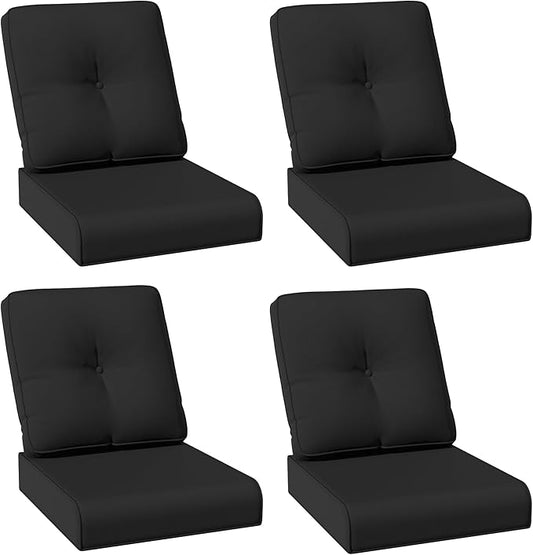 Joyside Outdoor Chair Cushions Set, 22x25/22x24 Inch Patio Furniture Deep Seat Cushions, Water Resistant & Thick Cushion, Outdoor Replacement Cushions for Seat and Sofa
