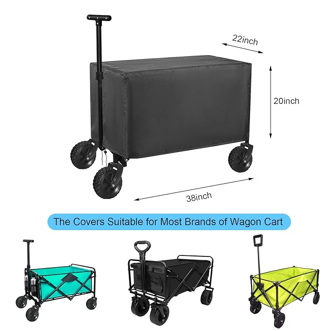 Wagon Rain Cover,Waterproof Push-Pull Wagon Rain Cover Canopy,Wagon Rain Wind Cover for Outdoor Garden Camping Picnic,Folding Wagon Stroller Trolley Cart Accessories,Transparent Lounge Wagon Cover