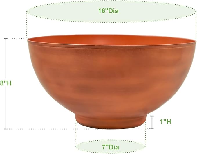 Small Burnt Sienna Decorative Bowl for Home Garden Tabletop Accent Rustic Indoor Outdoor Display Planter Style Bowl for Modern Decor Entryway Living Room Patio Styling