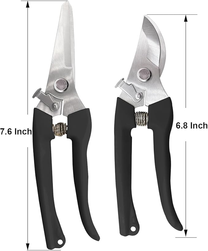 Garden Scissor for Plant, 4 Pcs Floral Scissors, Tip Pruning Shears Bulk for Cutting Flowers, Bonsai, Fruits and Trimming Plants(Black)
