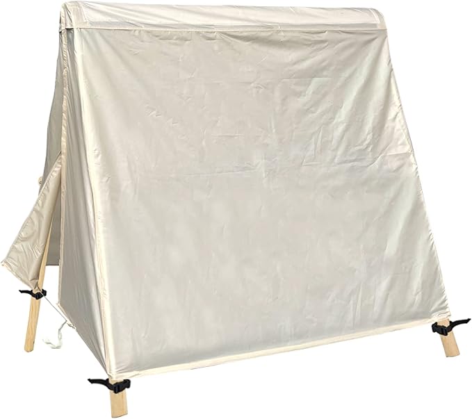 Patio Swing Cover A-Frame Swing Covers Waterproof 3 Seat UV Resistant Weather Protector for Outdoor Courtyard Patio Furniture 72x67x55 Inch Beige