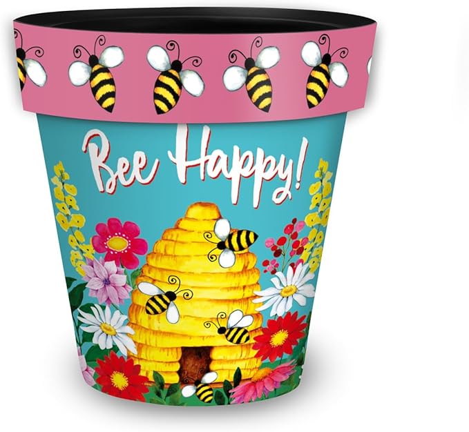 Briarwood Lane Spring Planter 11.75" x 11" x 11" Bee Happy Beehive Medium for Spring Planter