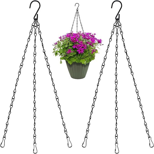 3Pcs 16" Black Hanging Chains for Basket Hanger Planters Holder, Indoor Outdoor Planting Ferns, Herbs, Succulent, Hanging Artificial Flowers, Lanterns, Bird Feeders, Flower Pot