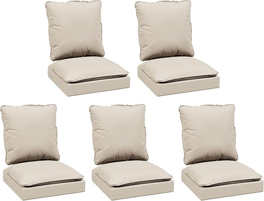 Joyside Outdoor Chair Cushions Set, 24x24 Inch Smile Patio Furniture Cushions, 6’’ Thick, Double-Layer, Water Resistant & Fade Resistant, Outdoor Replacement Cushions for Seat and Sofa