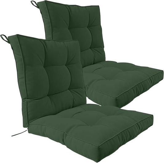 2 Piece Outdoor Patio Chair Cushions, Fade Resistant Outdoor Cushions for Patio Furniture, 6 inch Thickened Rocking Chair Cushions Set (Deep Green, 24x24x6 inch - 2 Pieces)