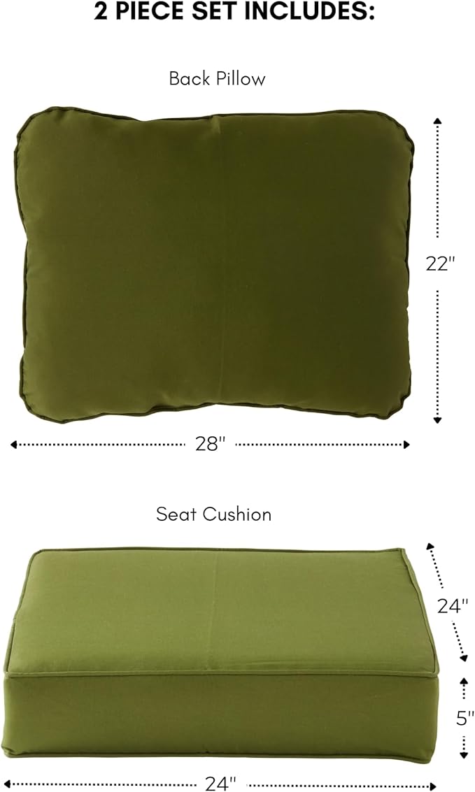 Greendale Home Fashions 2-Piece Outdoor Deep Seat Cushion Set, Juniper