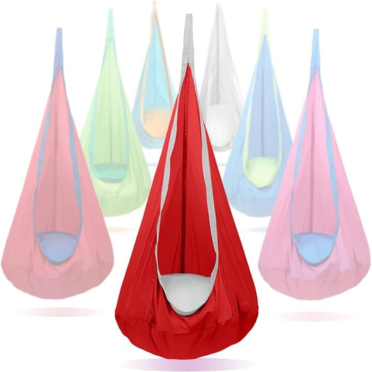 ids Swing Seat Hammock Chair Indoor Outdoor Hanging Chair for Children (Red)