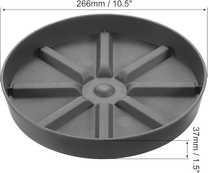 PATIKIL Plant Pot Saucers 10.5 Inch, 3 Pack Plastic Round Plant Pot Thicker Flower Drip Tray for Indoor Outdoor, Gray