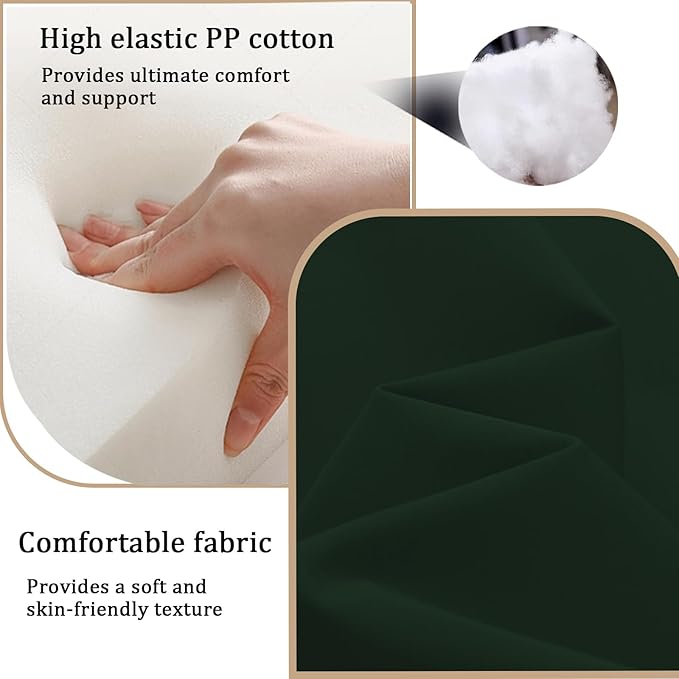 14 Pieces Outdoor Sectional Replacement Cushions for Patio Furniture, 4in Thick Outdoor Sofa Cushions for 6 Seat, Waterproof Deep Seat Couch Patio Cushion Set (Ink Green)