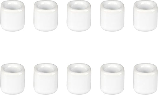 Mega Candles 10 pcs White 1/2 Inch Diameter Ceramic Chime Ritual Spell Candle Holders, Great for Casting Chimes, Meditation, Rituals, Spells, Vigil, Witchcraft, Wiccan Supplies