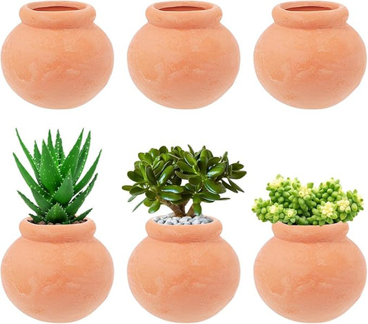 6pcs Tiny Terracotta Pots Flower Garden Pots Succulent Nursery Pot Mini Pots for Plants Succulent Pot Small Pots Small Containers Mini Plant Nursery Pots Wedding Clay Bride Planter