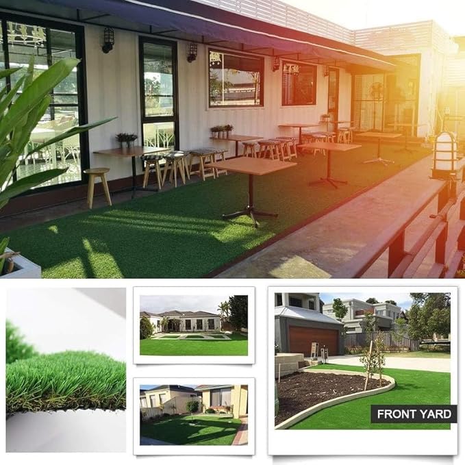 Petgrow Luxurious Artificial Grass Realistic Turf 10 X 39 Feet,1.57 Inch Pile Height Ultrathick Indoor/Outdoor Dog Fake Faux Grass,Synthetic Grass Rug Garden Landscape Patio,Drainage Holes
