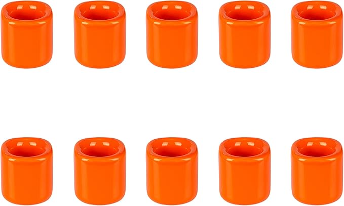 Mega Candles 10 pcs Orange 1/2 Inch Diameter Ceramic Chime Ritual Spell Candle Holders, Great for Casting Chimes, Meditation, Rituals, Spells, Vigil, Witchcraft, Wiccan Supplies