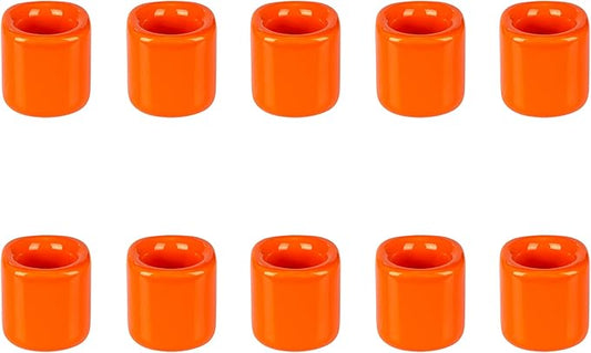 Mega Candles 10 pcs Orange 1/2 Inch Diameter Ceramic Chime Ritual Spell Candle Holders, Great for Casting Chimes, Meditation, Rituals, Spells, Vigil, Witchcraft, Wiccan Supplies