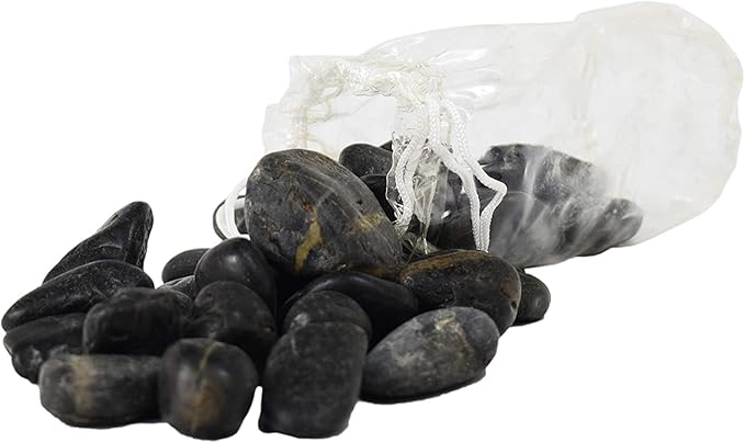 Set of Decorative Stones Perfect for Aquariums, Vase Fillers, Table Scatter, Scrapbooking and Much More! Beautiful Gems! (Black River Stones)