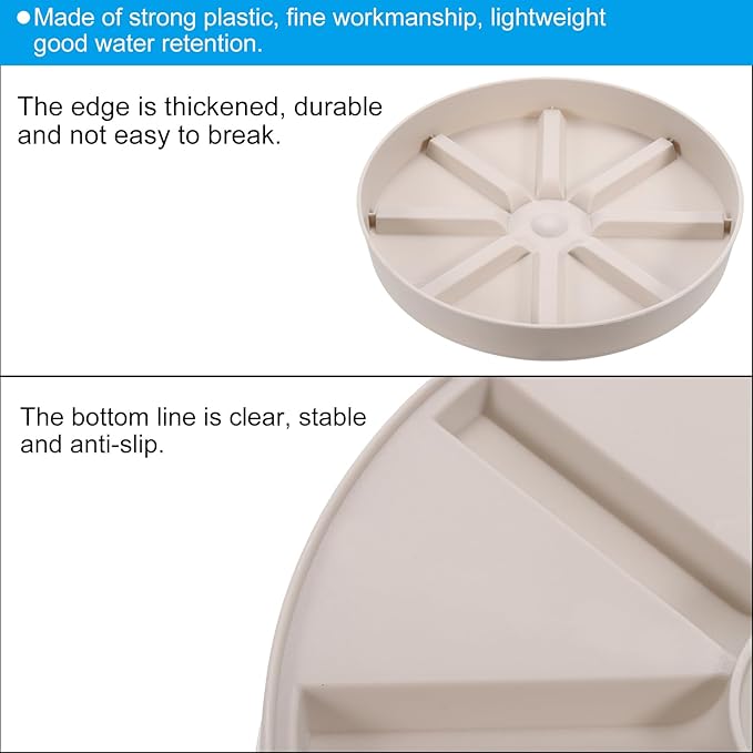 PATIKIL Plant Pot Saucers 7.5 Inch, 3 Pack Plastic Round Plant Pot Thicker Flower Drip Tray for Indoor Outdoor, White
