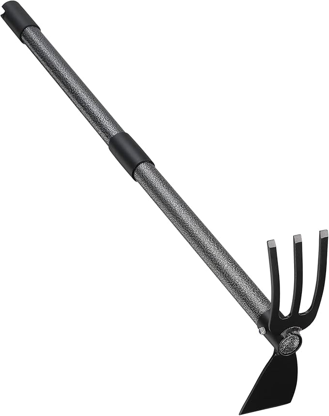 Hoe Garden Tool, 30 Inch Garden Hoe Long Handle for Weeding, Hoe Cultivator 2 in 1 Hand Garden Tools for Gardening Tools Planting