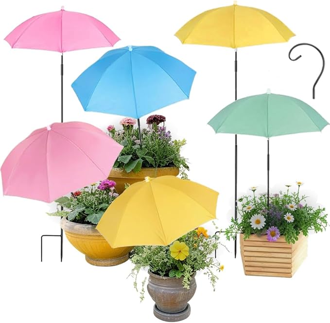 Plant Umbrellas for Outdoor Plants, Garden Beds and Umbrella Shade for Potted Plant, Adjustable Height Provides Shade Cloth for Plants to Protect Their Flowers from Intense Sunlight and Rain(18.8 inches to 35.58 inches)
