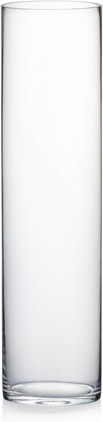 WGV Cylinder Vase, Width 6", Height 24", Clear Tall Glass Container Terrarium Candle Holder for Wedding Centerpiece, Party Event, Home Office Decor, 1 Piece