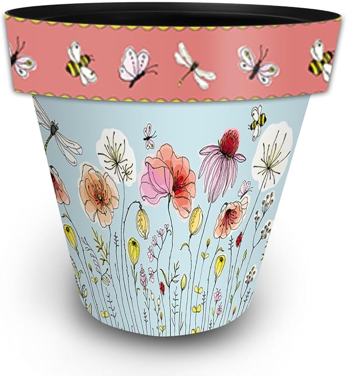 Briarwood Lane Spring Planter 14" x 15" x 15" Wildflowers Large for Spring Planter