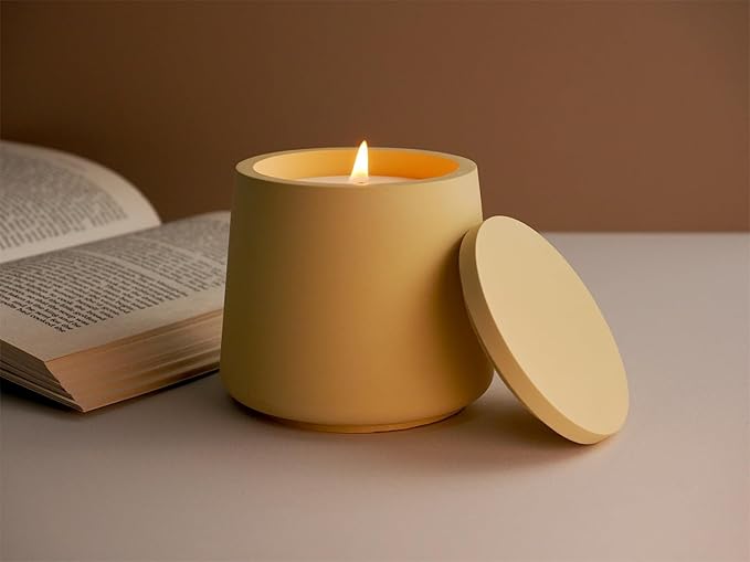 Candle Jar Resin Mold with Lid,Silicone Concrete Molds for Candle Holder,Candle Jar Silicone Mould for Candle Making Supplies