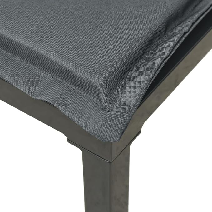 Garden Lounge Set Black and Dark Grey Outdoor Furniture Set Garden Seating Ensemble for Pond Backyard