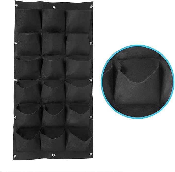 ZOENHOU 2 Pack Total 36 Roomy Pockets Vertical Garden Planter, Wall-Hanging Flower Pot Bags, Felt Wall Mount Balcony Planter Pouch for Herbs, Succulent, Flowers and Vegetables