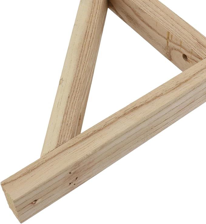 Antrader Wood Shelf Bracket, 2Pcs Wall Mount Triangle Floating Shelf Supports for Hanging Sconce Pendant Lamp,Planters,Wind Chimes, Include Mounting Screws(9"x7",Natural)