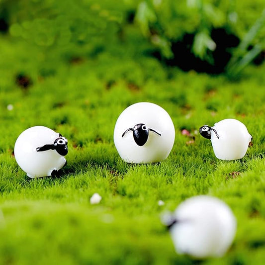 9pcs Sheep Micro Landscape Ornaments, Miniature Figurines Fairy Garden Accessories, Garden DIY Kit