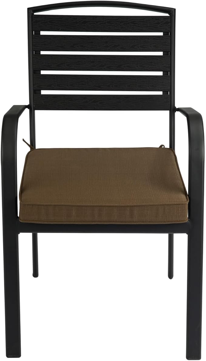 Outdoor Chair Cushions 18x18 Inch,Set of 2,Water Resistant Chair Pads with Ties,Square Seat Cushion 18"x18"x2.5",Patio Chair Cushion for Garden,Backyard Furniture(Coffee Brown)