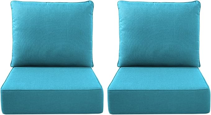 Luxury Outdoor Seat Cushion Set-22 x 24 x 6 Inch Outdoor Chair Cushions with Water Resistant & Removable Cover Outdoor Cushions for Patio Furniture Chair Sofa Couch