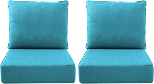 Luxury Outdoor Seat Cushion Set-22 x 24 x 6 Inch Outdoor Chair Cushions with Water Resistant & Removable Cover Outdoor Cushions for Patio Furniture Chair Sofa Couch