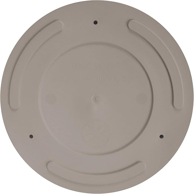Bloem Mathers 12" Pebble Stone Round Modern Resin Garden Planter Pot with Drainage Holes and Removable Saucer Tray Included